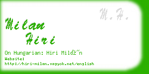 milan hiri business card